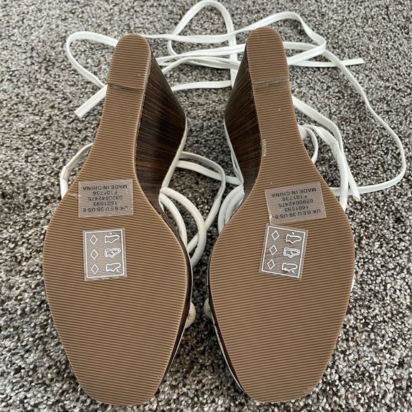 ASOS Square Toe Strappy Platform Wedges - Picture 2 of 4